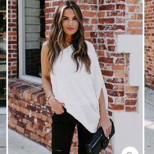 SHOWER WITH LOVE ONE SHOULDER BLOUSE - WHITE